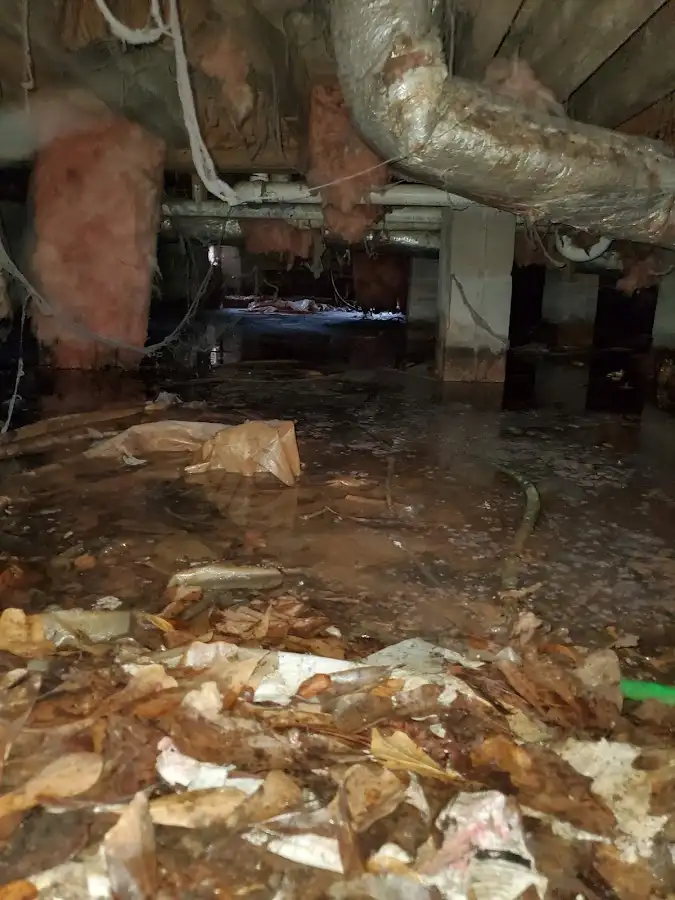 Crawl space flood assessment for Commercial Water Damage Restoration in Onondaga